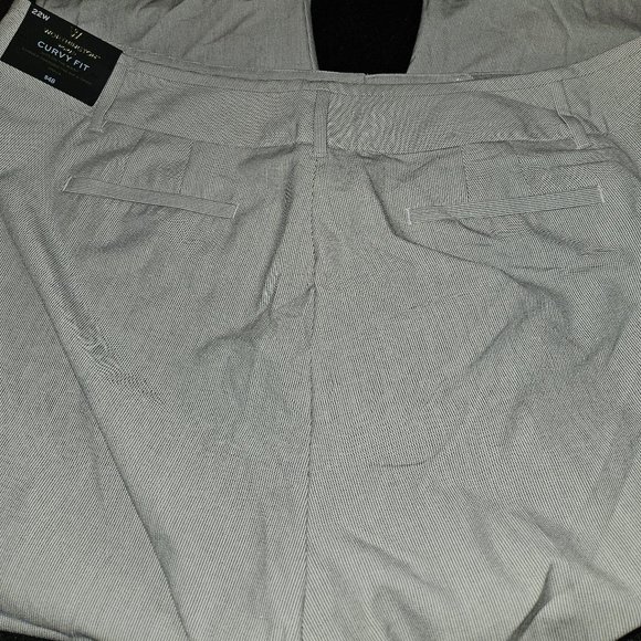 NWT Worthington curvy fit gray & white stripe ankle pants (22W) - Picture 9 of 9